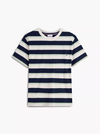 Ivory/Carbon Navy/Cut Grass Stripe