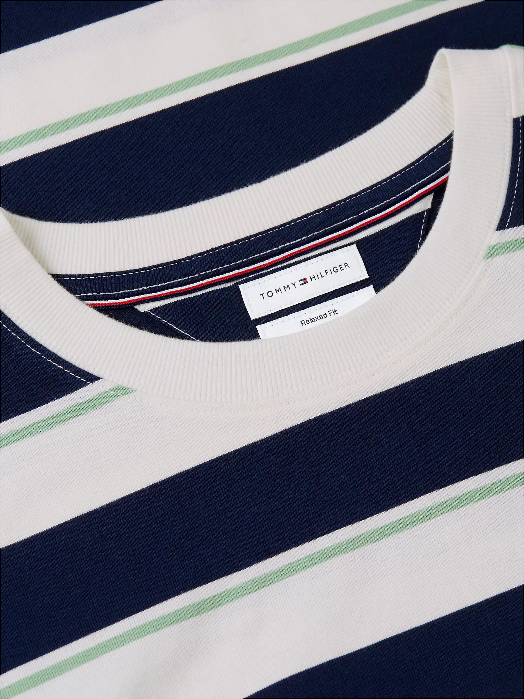 Ivory/Carbon Navy/Cut Grass Stripe