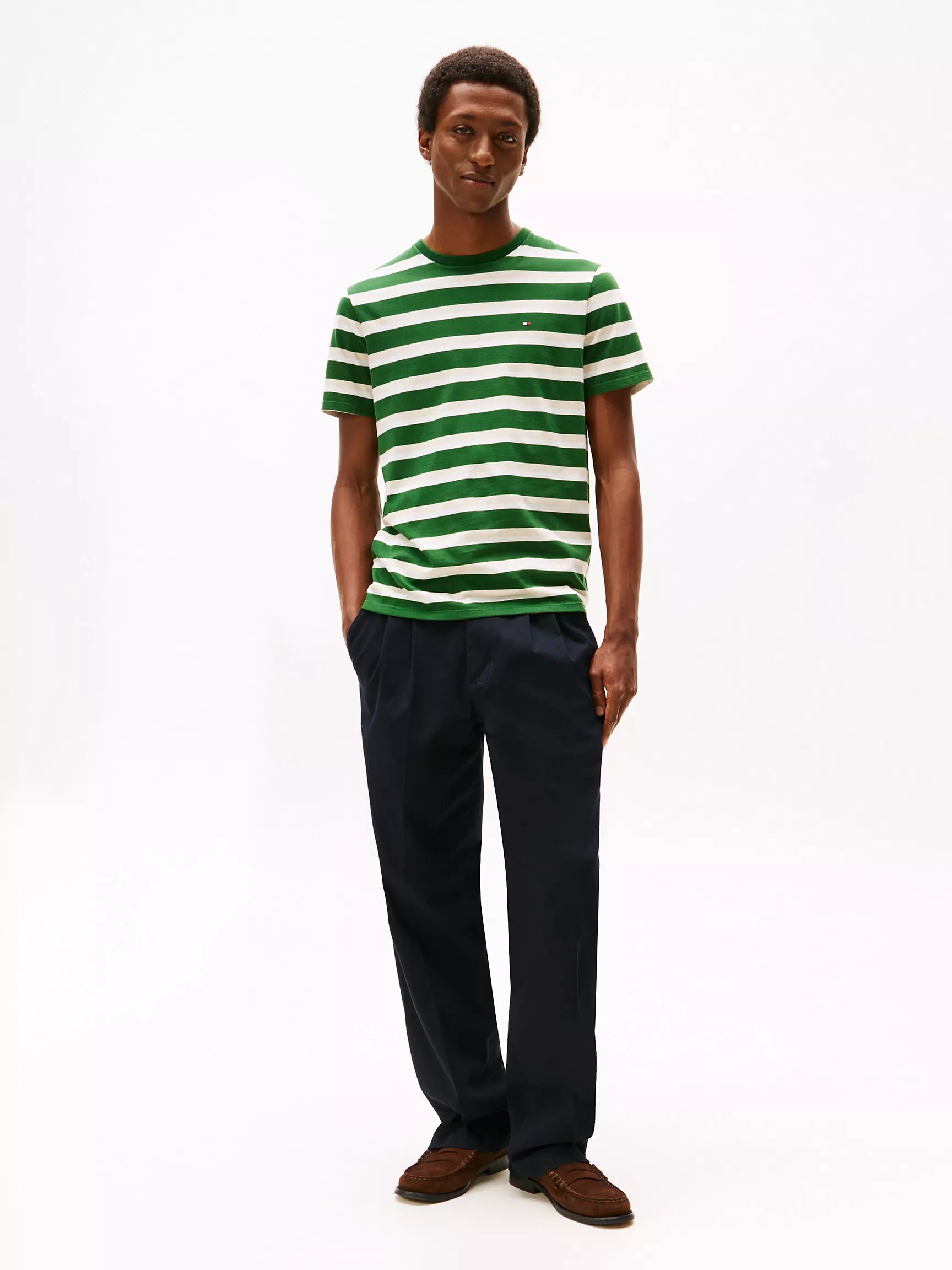 Deep Evergreen/Beige Stripe