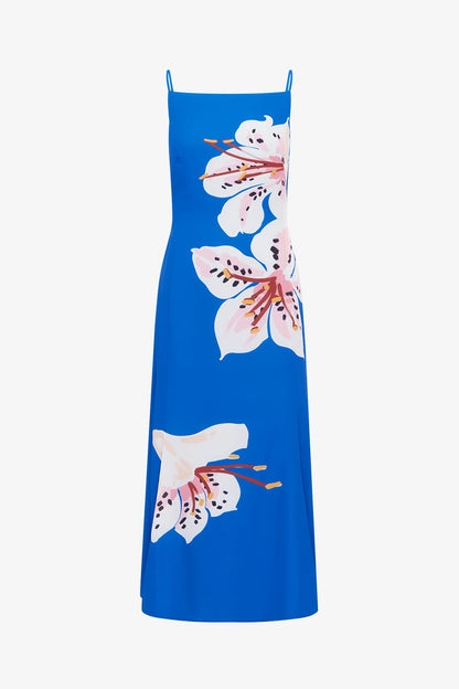 Lily Print in Cobalt