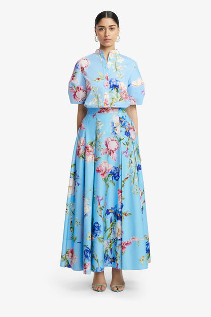 Garden Print in Baby Blue 2
