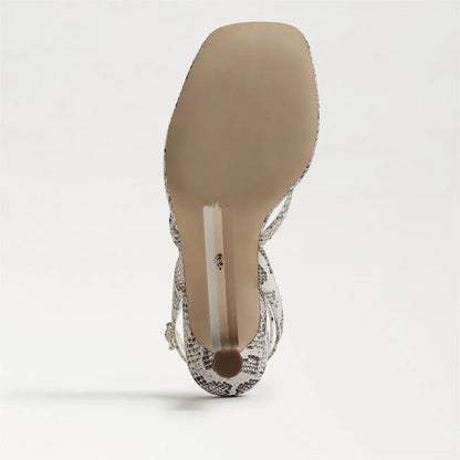 Ivory Snake Print Leather