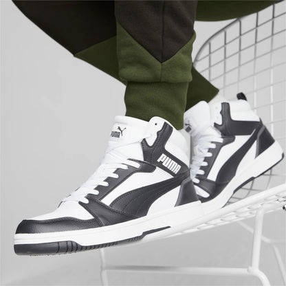PUMA White-PUMA Black-Shadow Gray-PUMA White