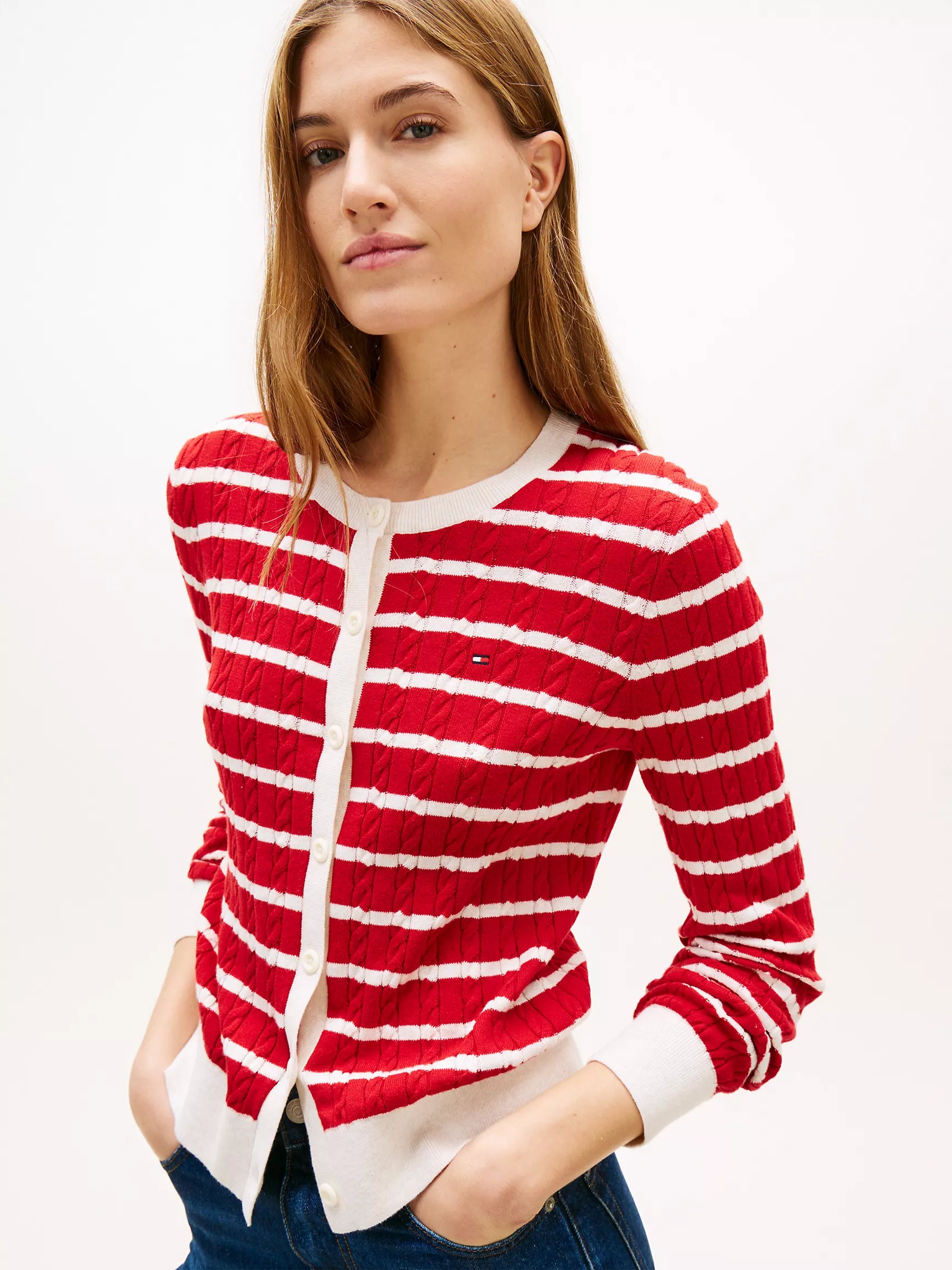 Red / Ecru Stripe