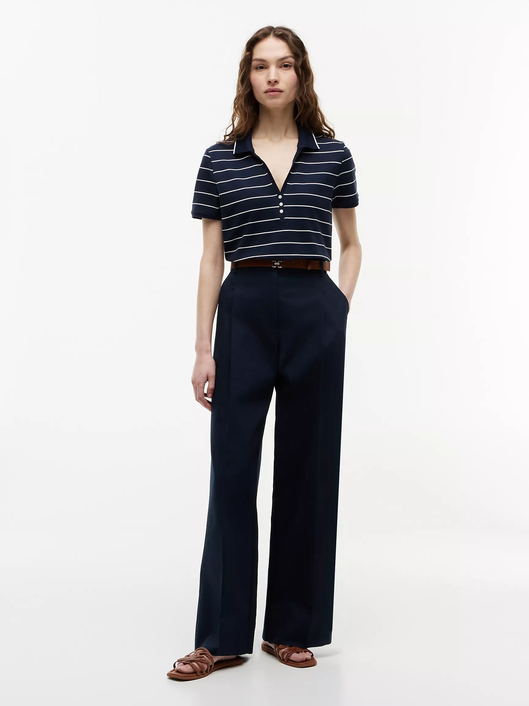 Navy Blue / Ivory Stripe