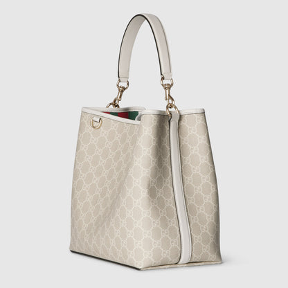 tejido beige y blanca