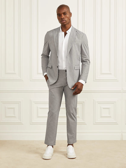 Light Wool Grey Pinstripe