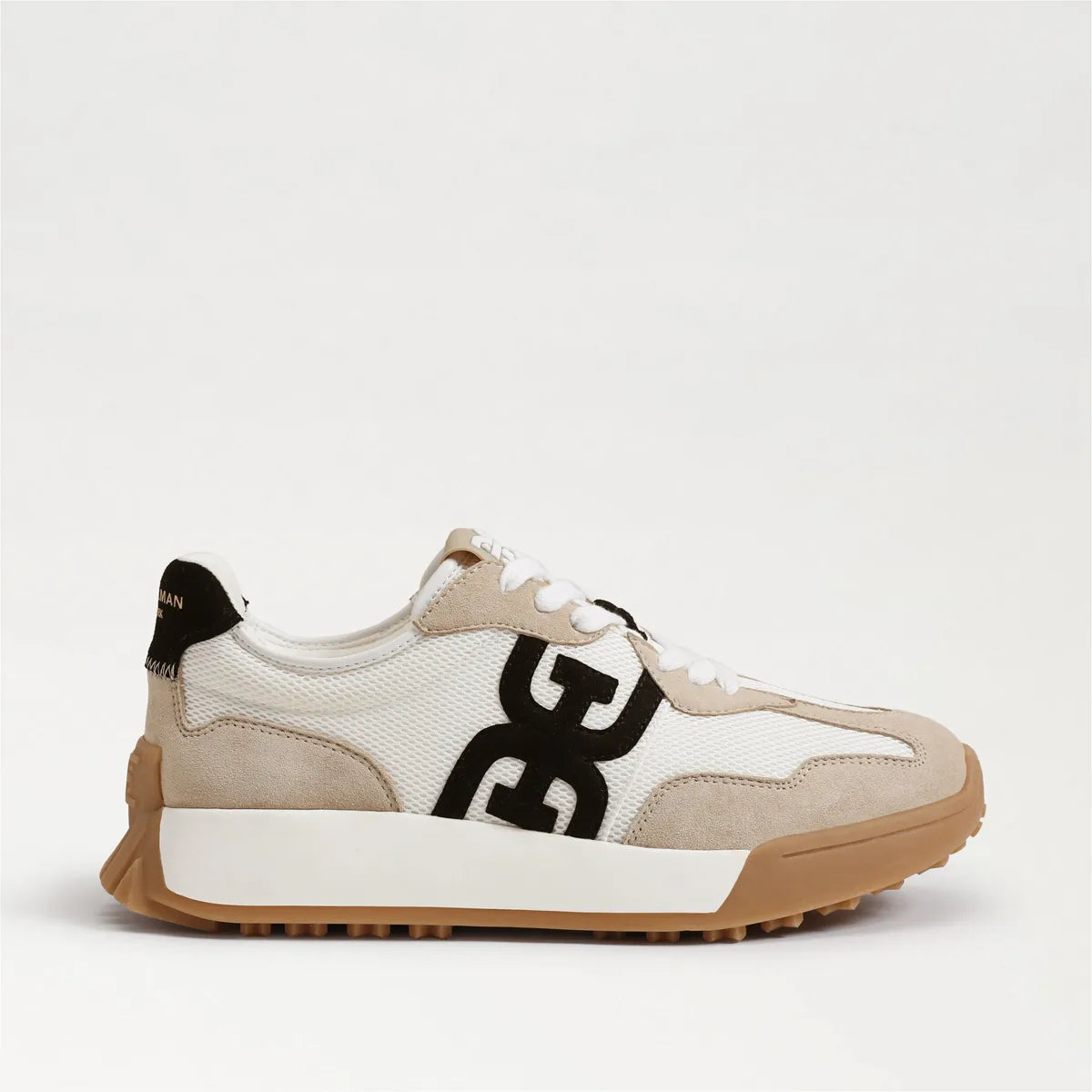 White/Tan/Black Suede