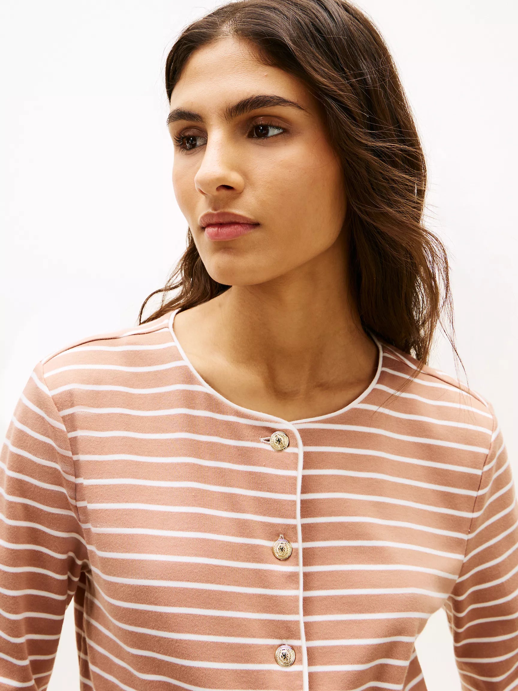 Tawny Rose Ivory Silk Stripe