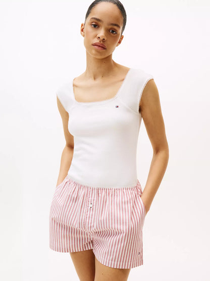 Ecru Pointelle / Blazer Stripe Prim Red
