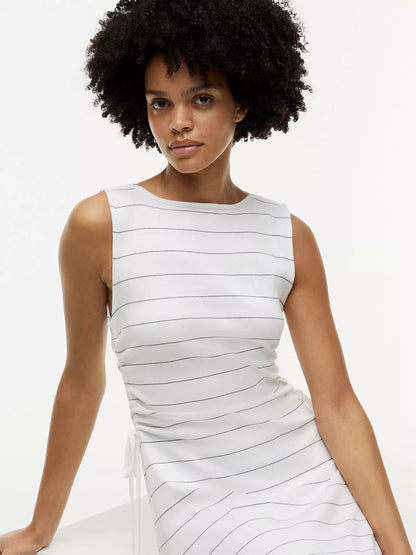 Navy Blue / Ecru Stripe