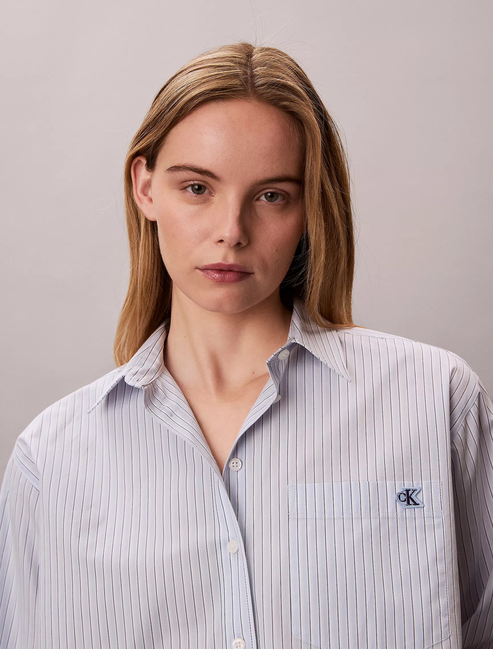 Breezy Blue Three Color Refined Stripe