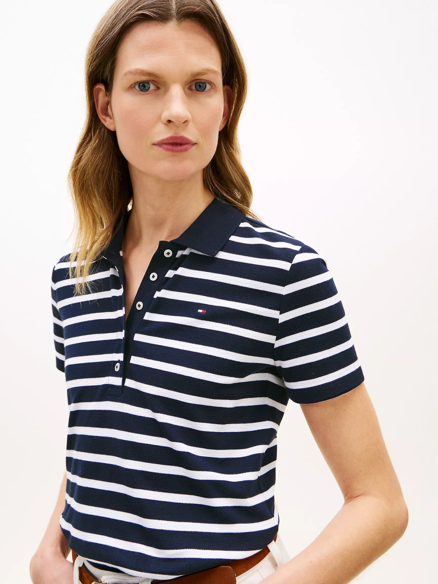Navy Blue / White Stripe