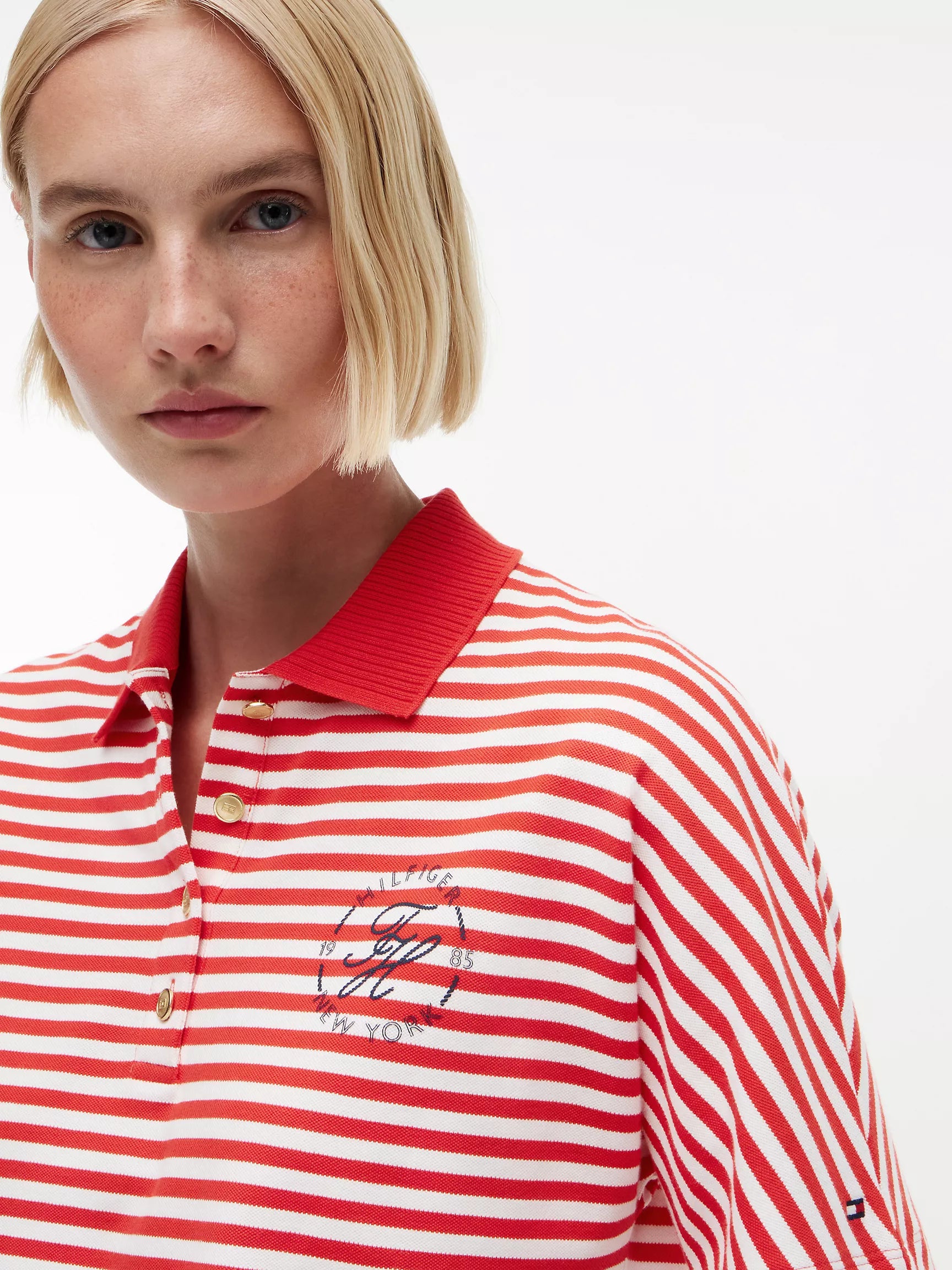 Fire Red / Ecru Stripe