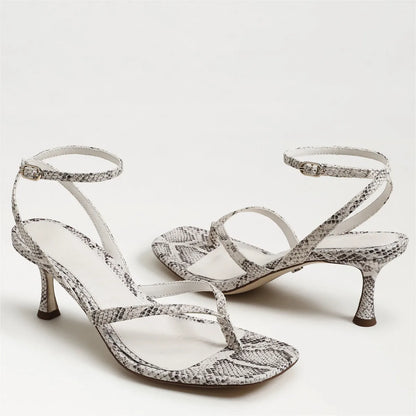 Ivory Snake Print Leather