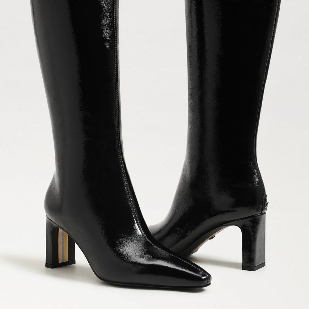 High Polish Black Leather