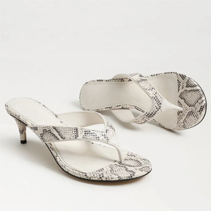 Ivory Snake Print Leather