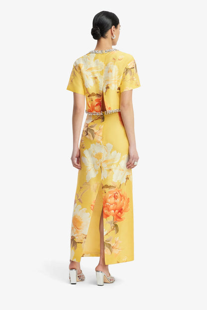 Peony Print in Yellow