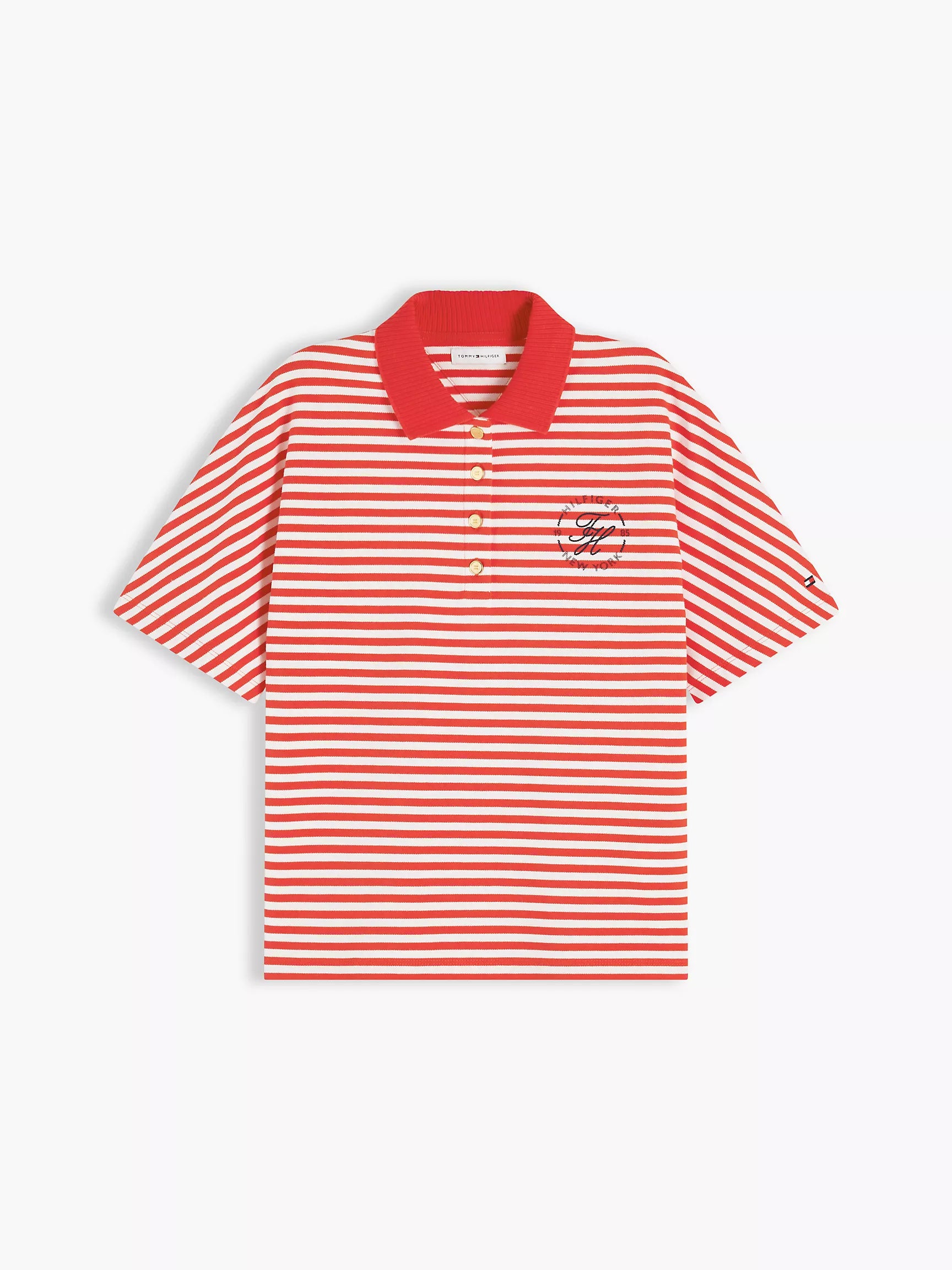 Fire Red / Ecru Stripe