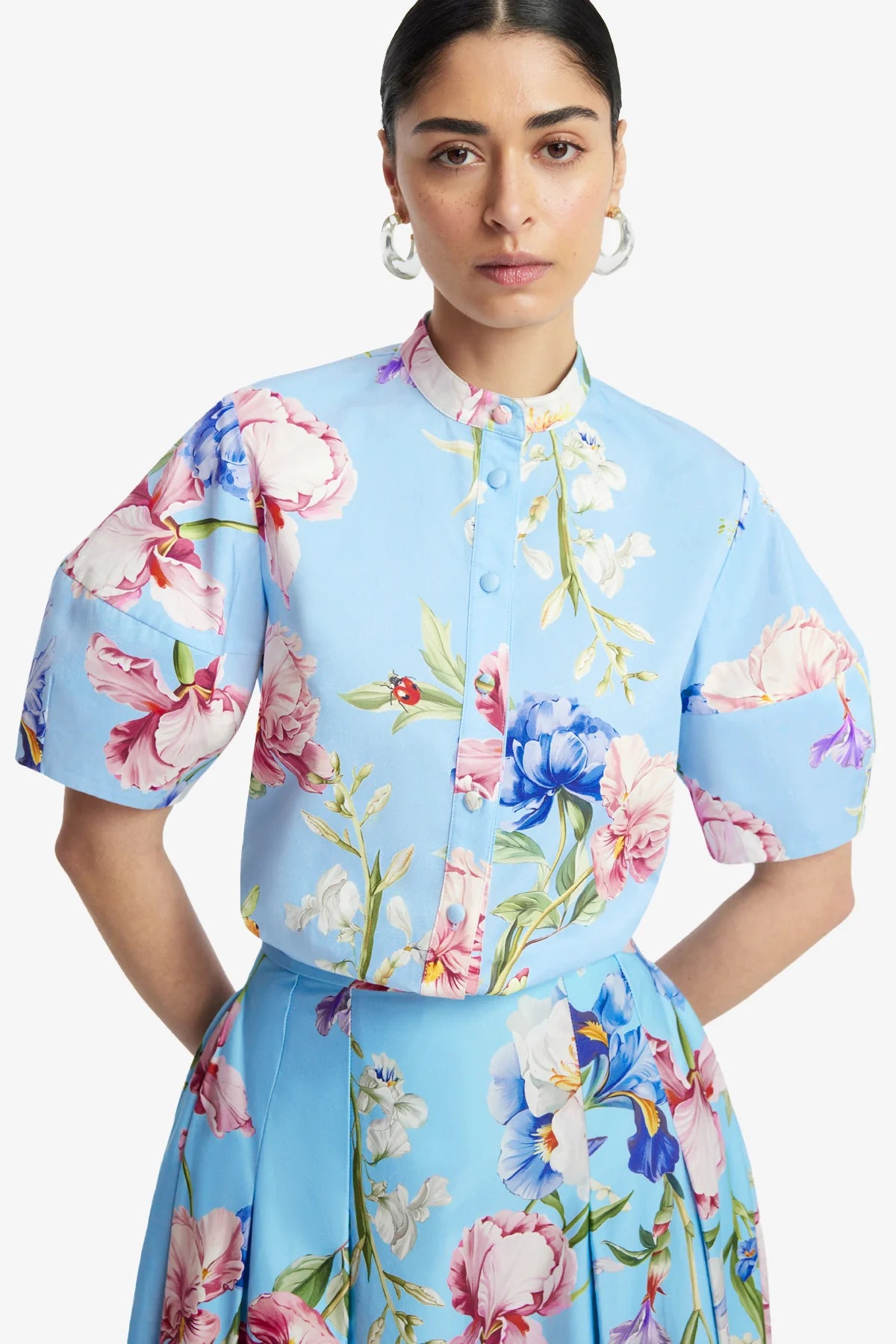 Garden Print in Baby Blue 2