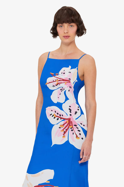 Lily Print in Cobalt