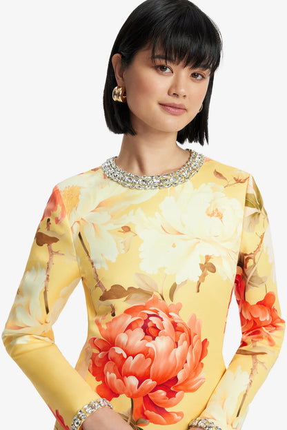 Peony Print in Yellow