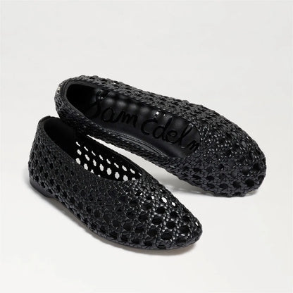 Black Woven Leather
