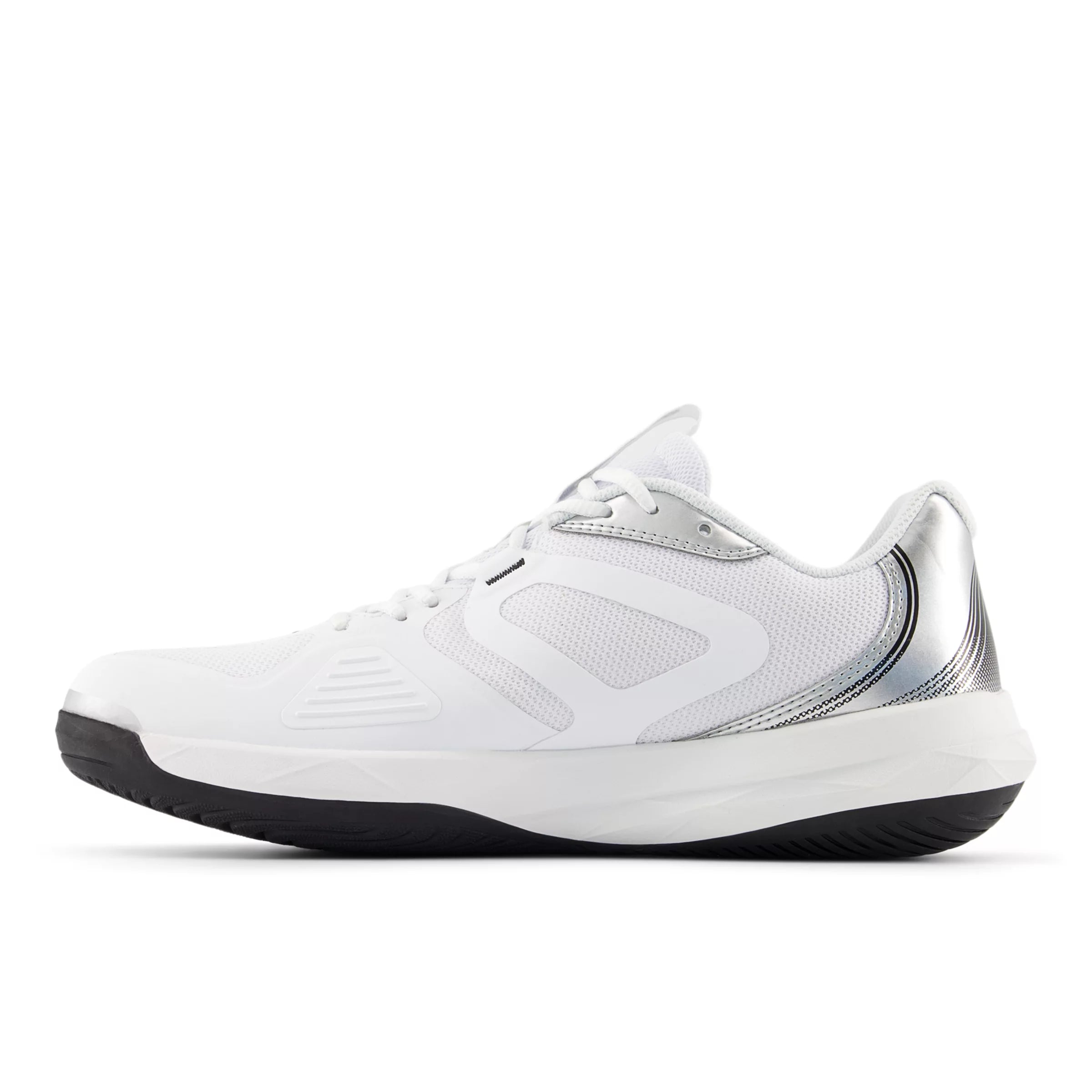 White With Black And Silver Metallic