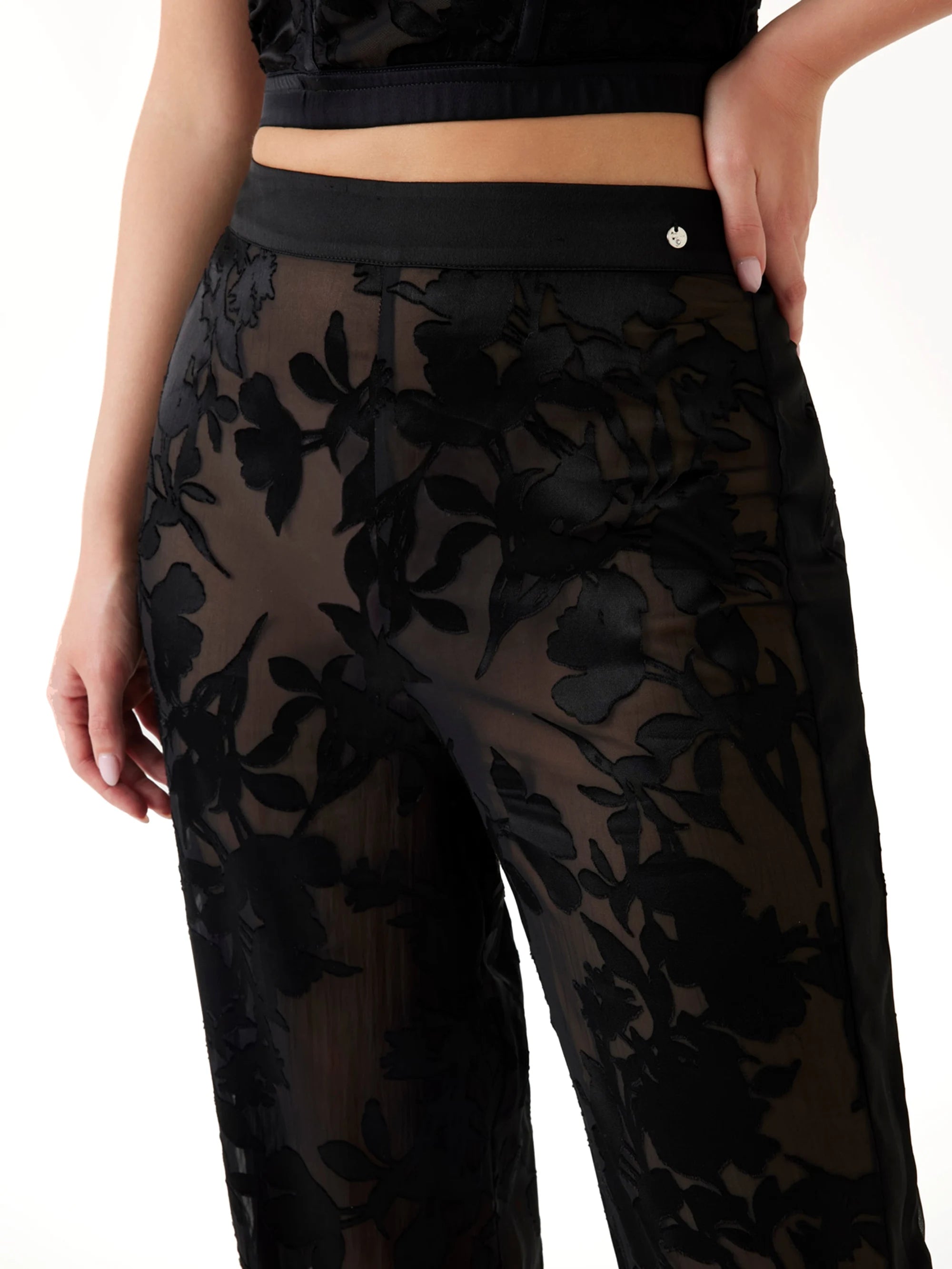 Floral Devore Black