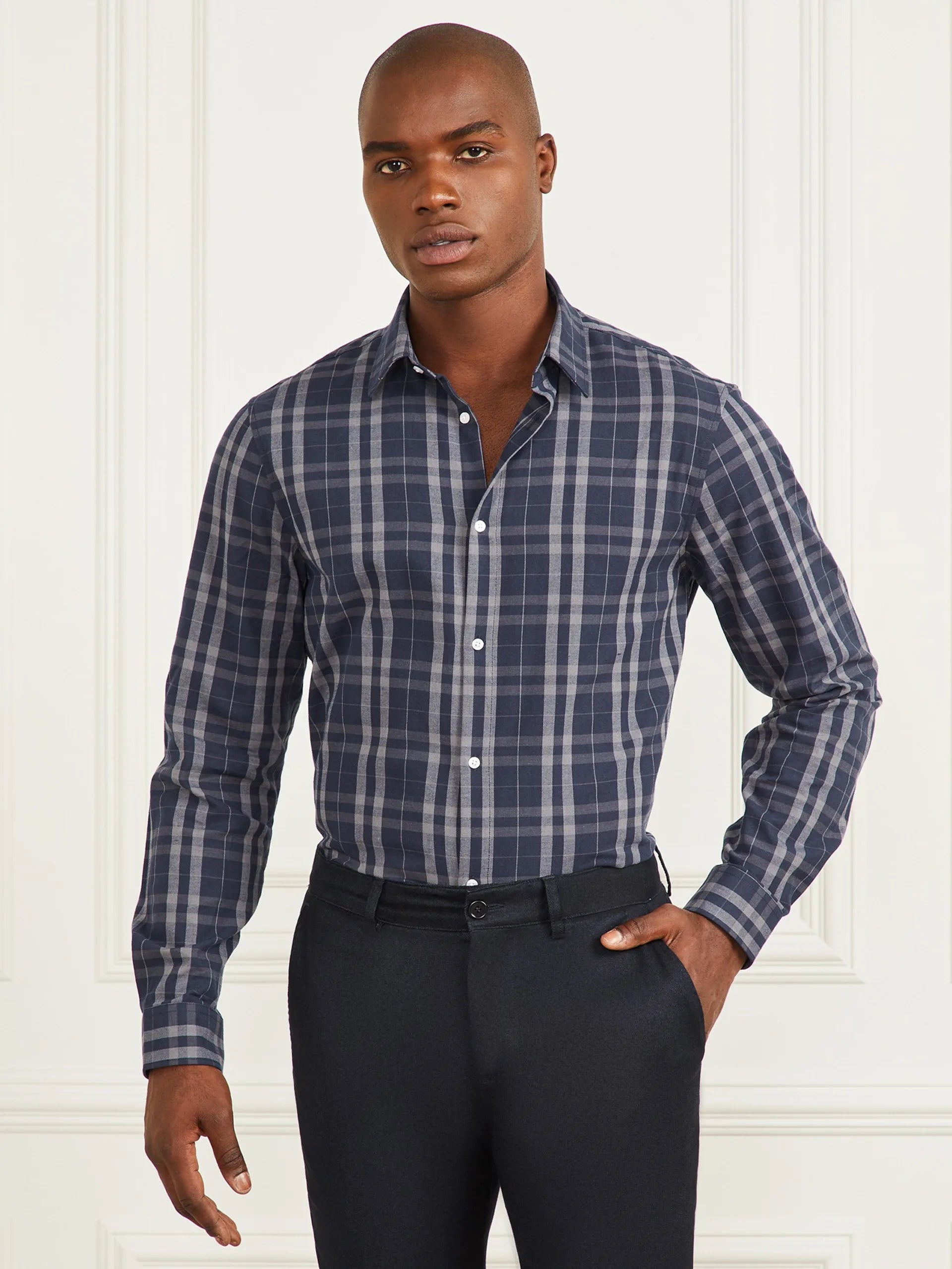 Blue And Grey Check