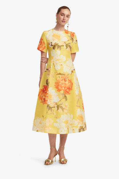 Peony Print in Yellow