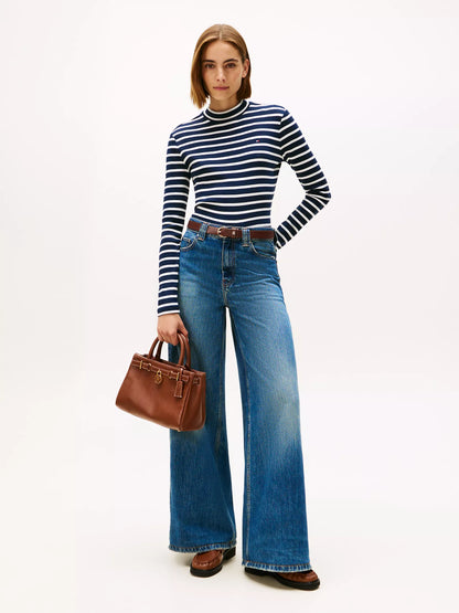 Ecru / Dark Blue Stripe