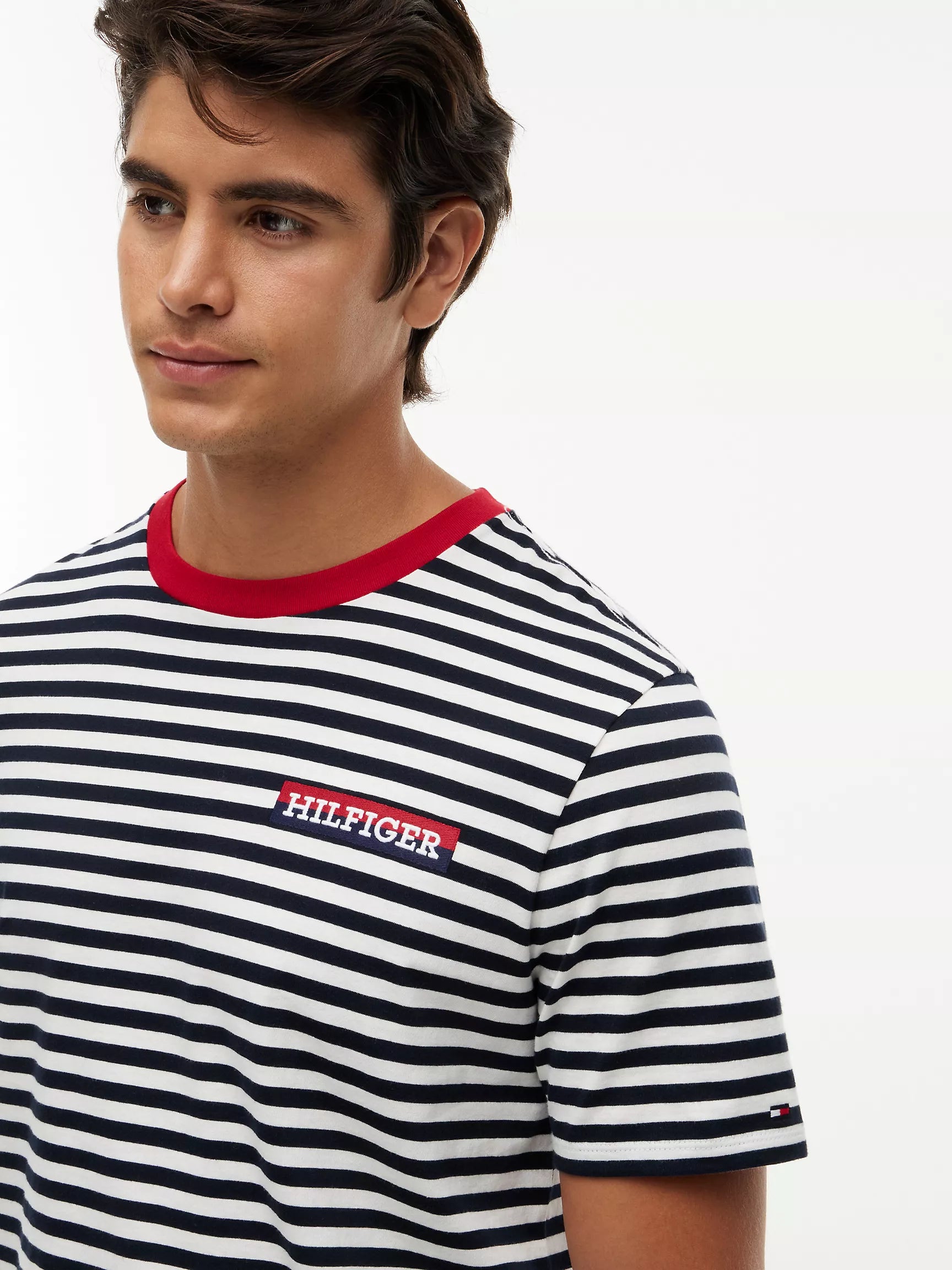 Ivory Silk/Navy Stripe