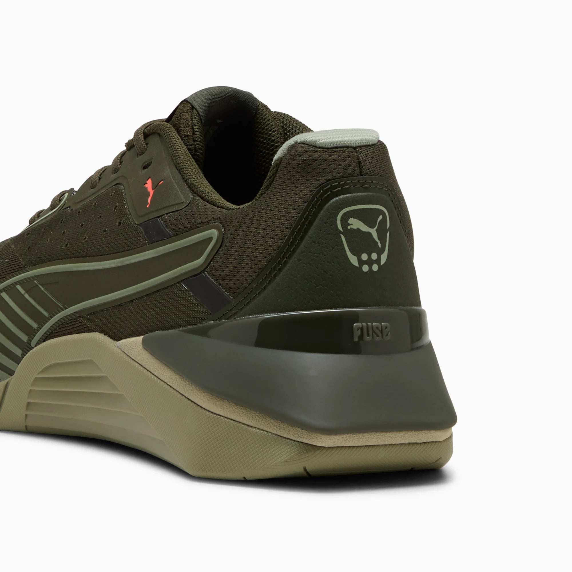 Olive Green-Lux Army-Glowing Red