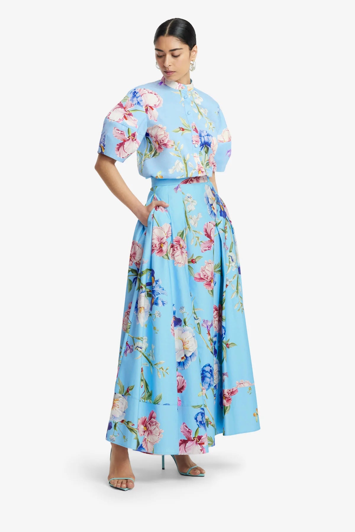 Garden Print in Baby Blue