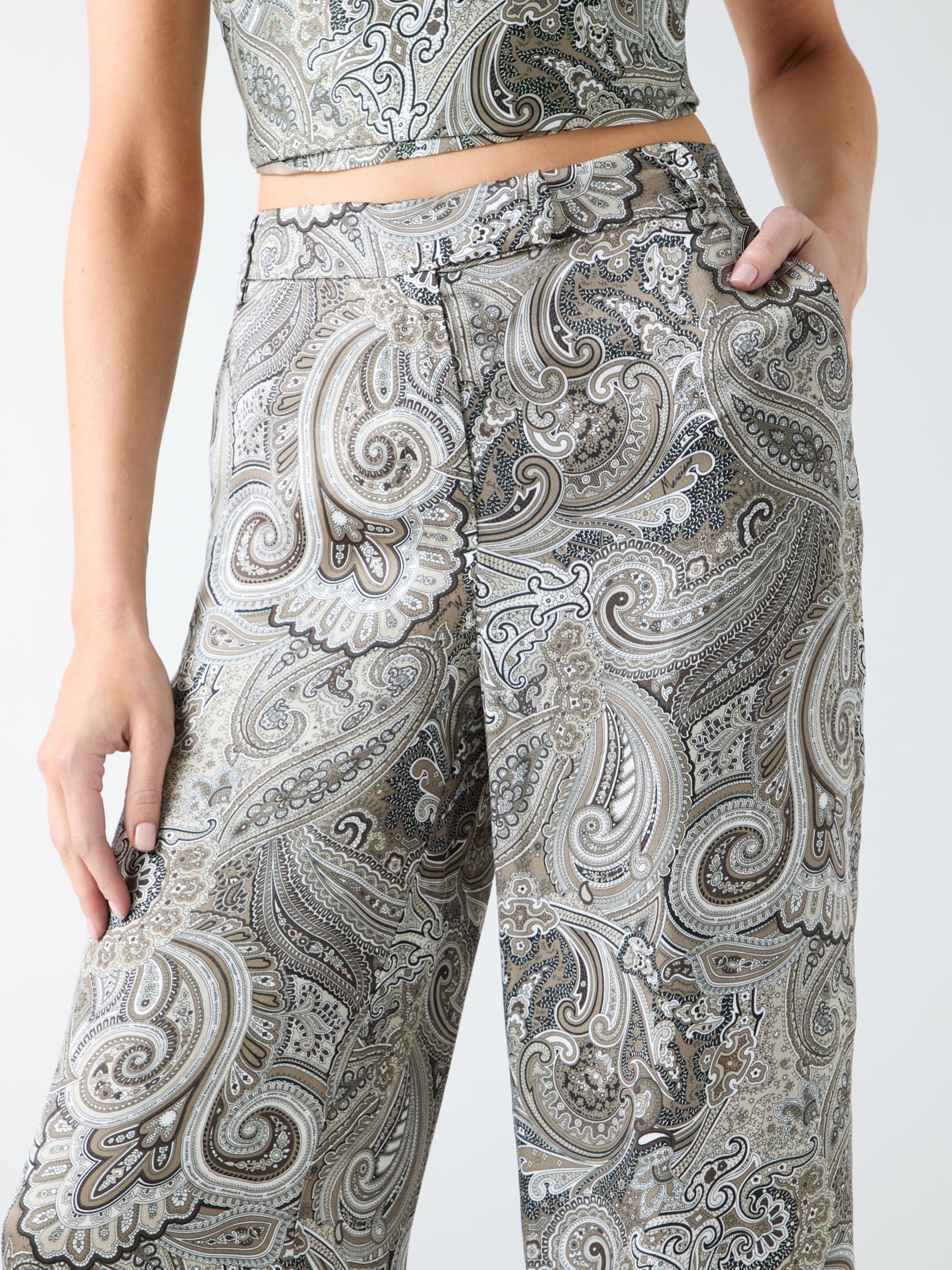 Floral Paisley Taupe Comb