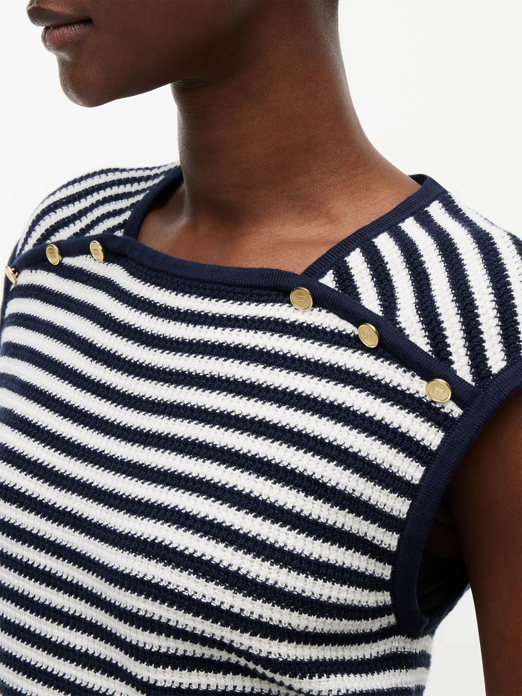 Navy Blue / Ivory Stripe