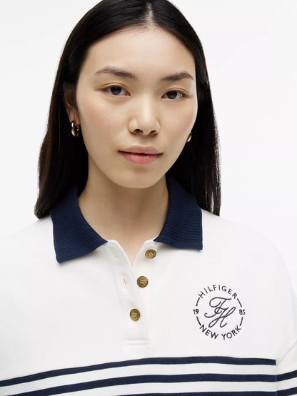 Ecru / Navy Blue Stripe