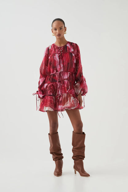 PRISMATIC FLORAL RED