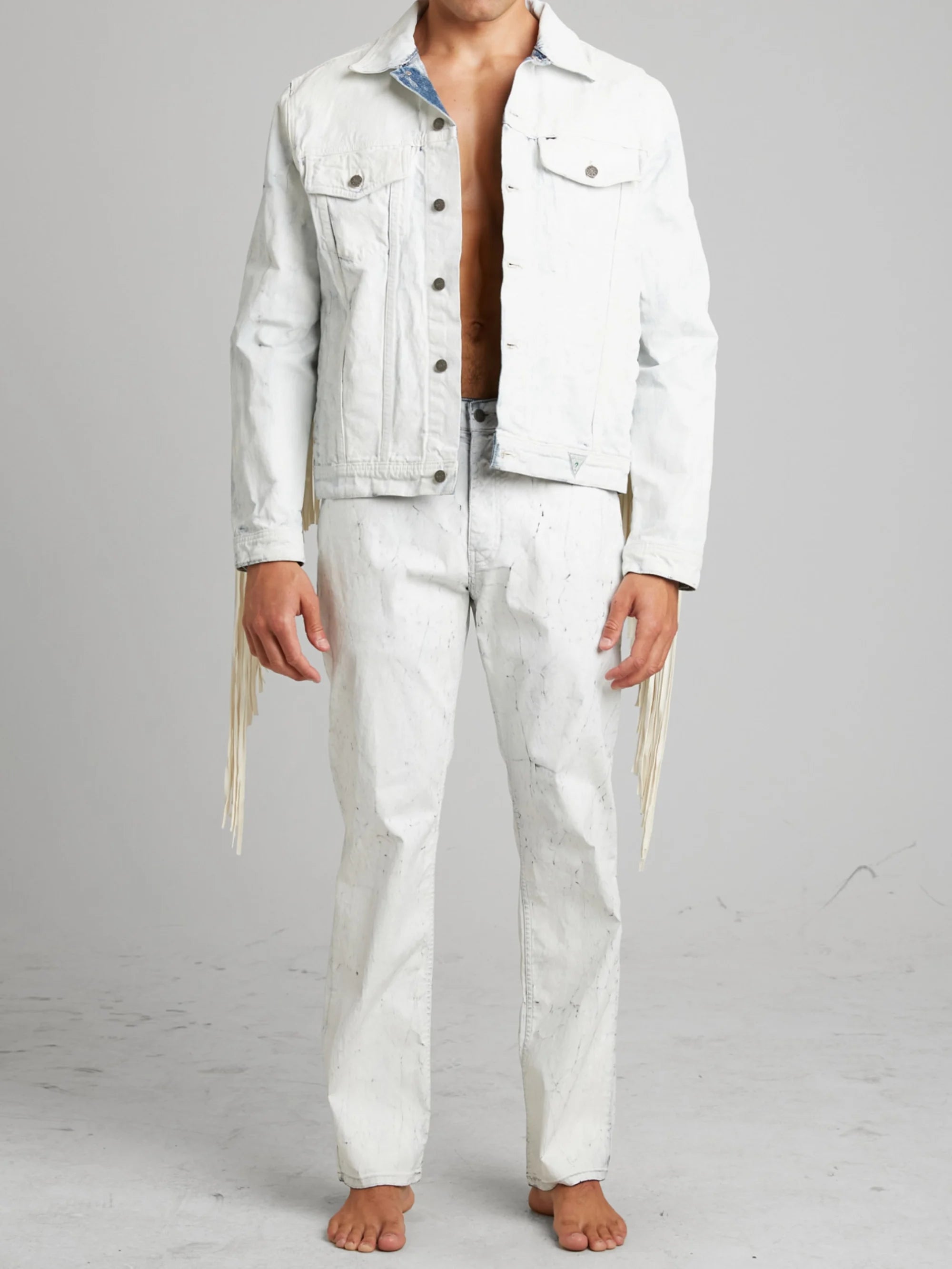 Gusa White Coated Denim