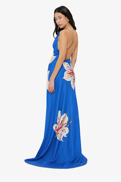 Lily Print in Cobalt