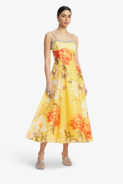 Peony Print in Yellow