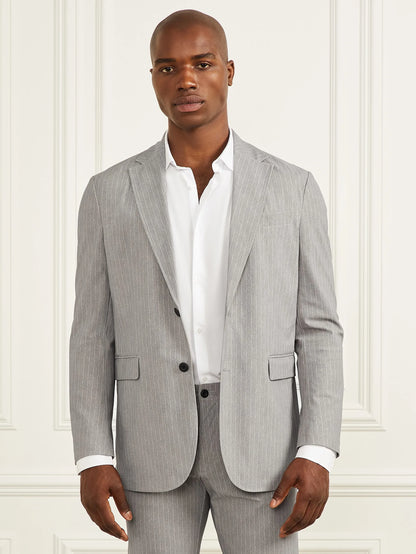 Light Wool Grey Pinstripe