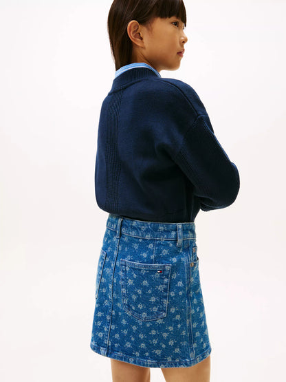 Denim Flower AOP