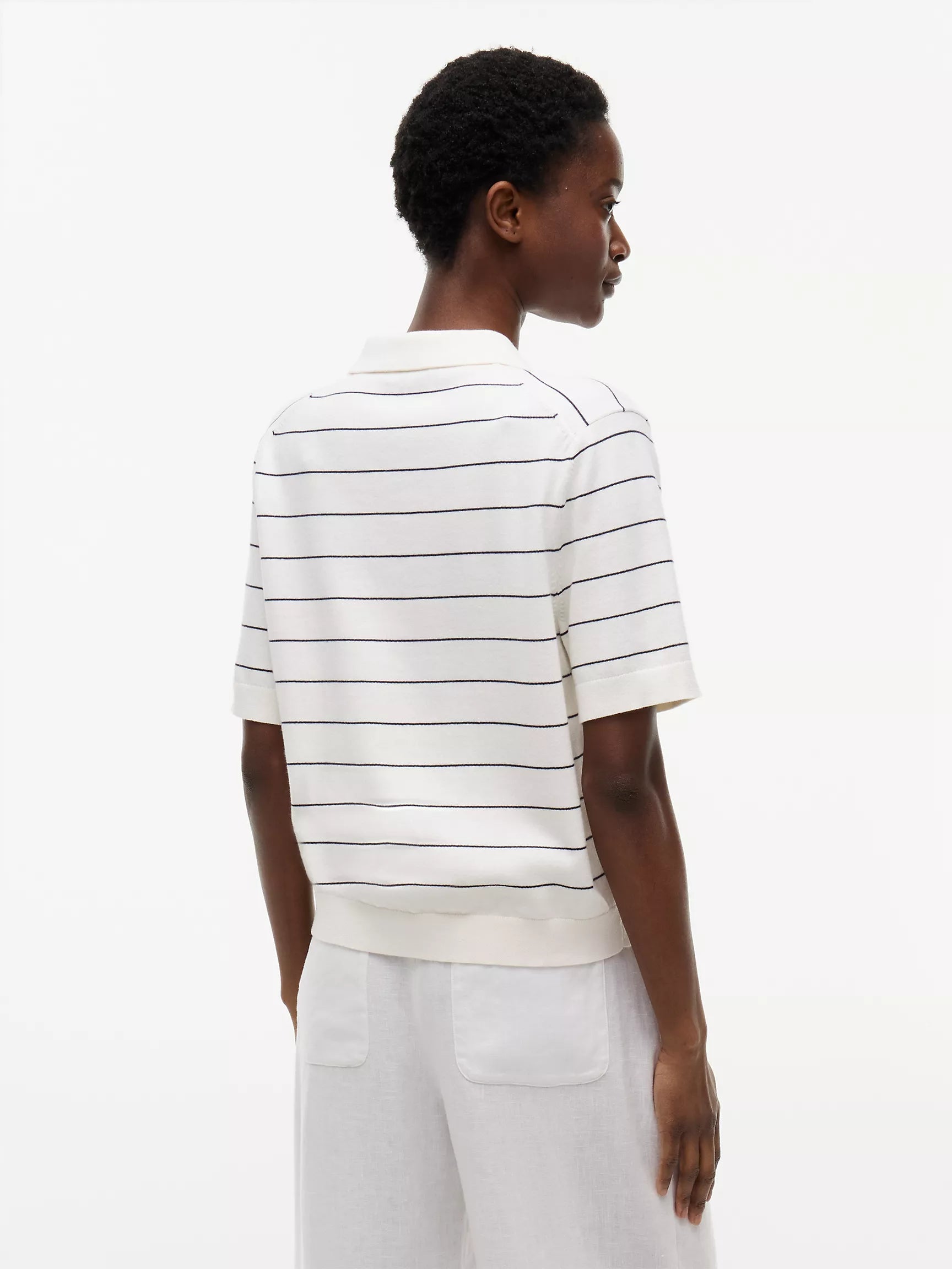 Navy Blue / Ivory Stripe