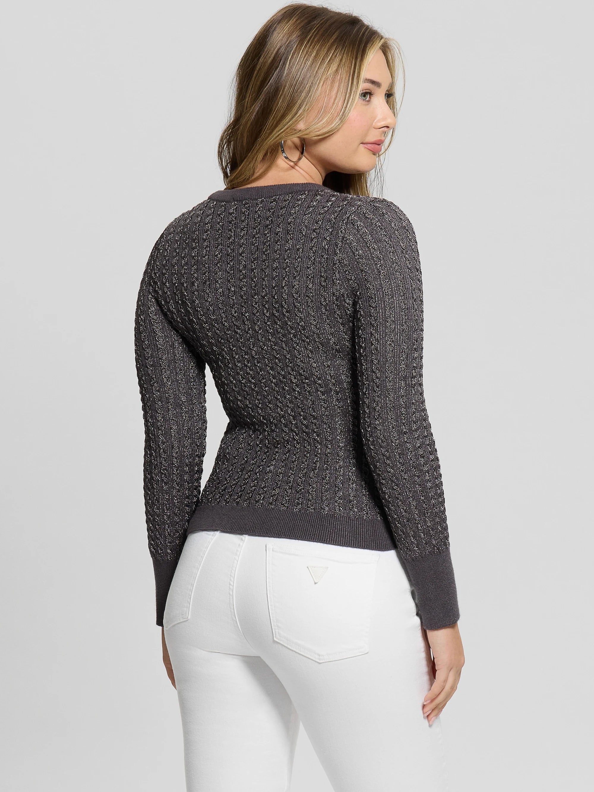 Dark Grey Silver Lurex