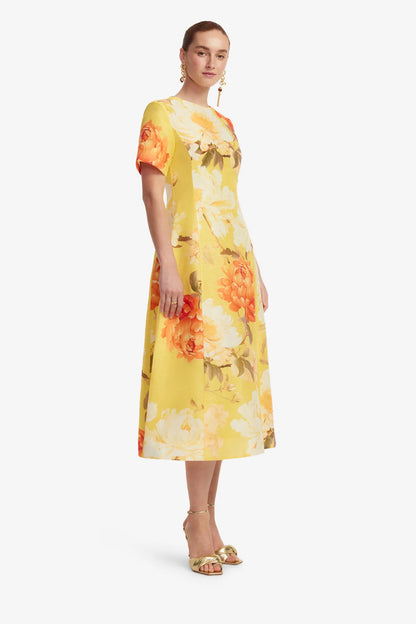 Peony Print in Yellow