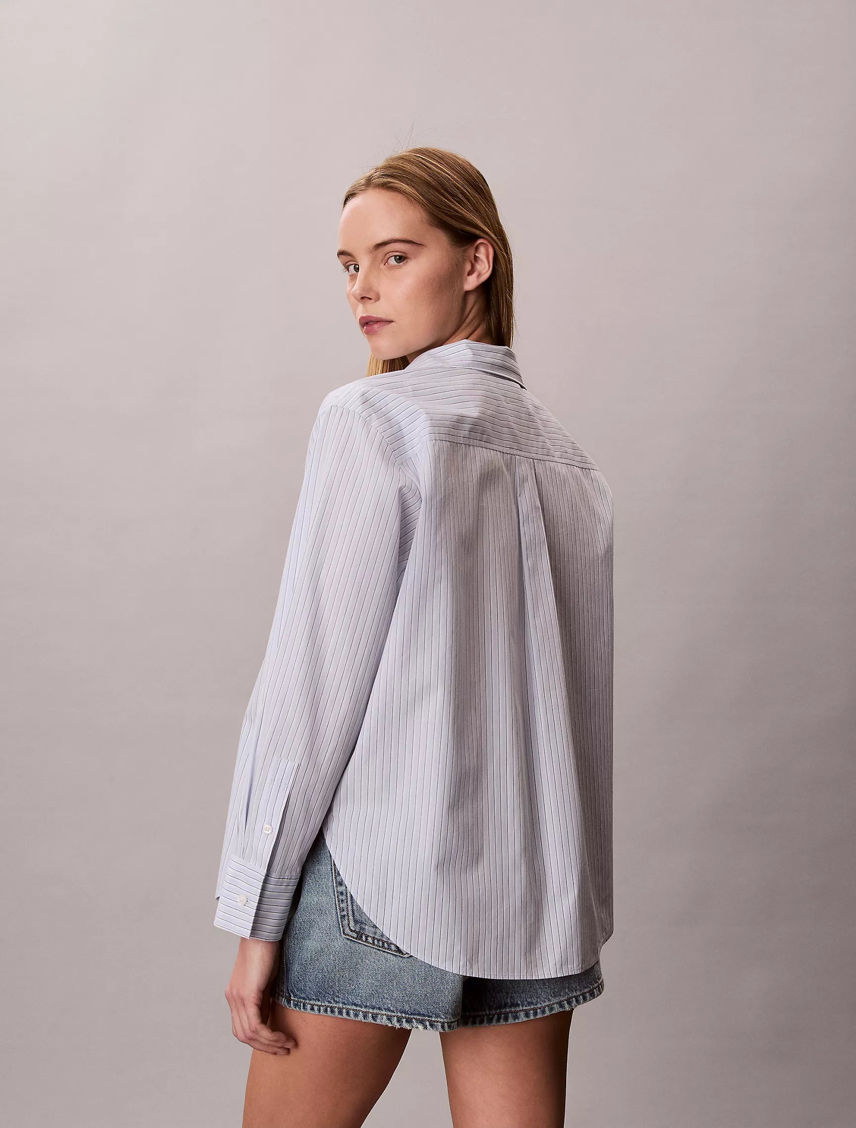 Breezy Blue Three Color Refined Stripe