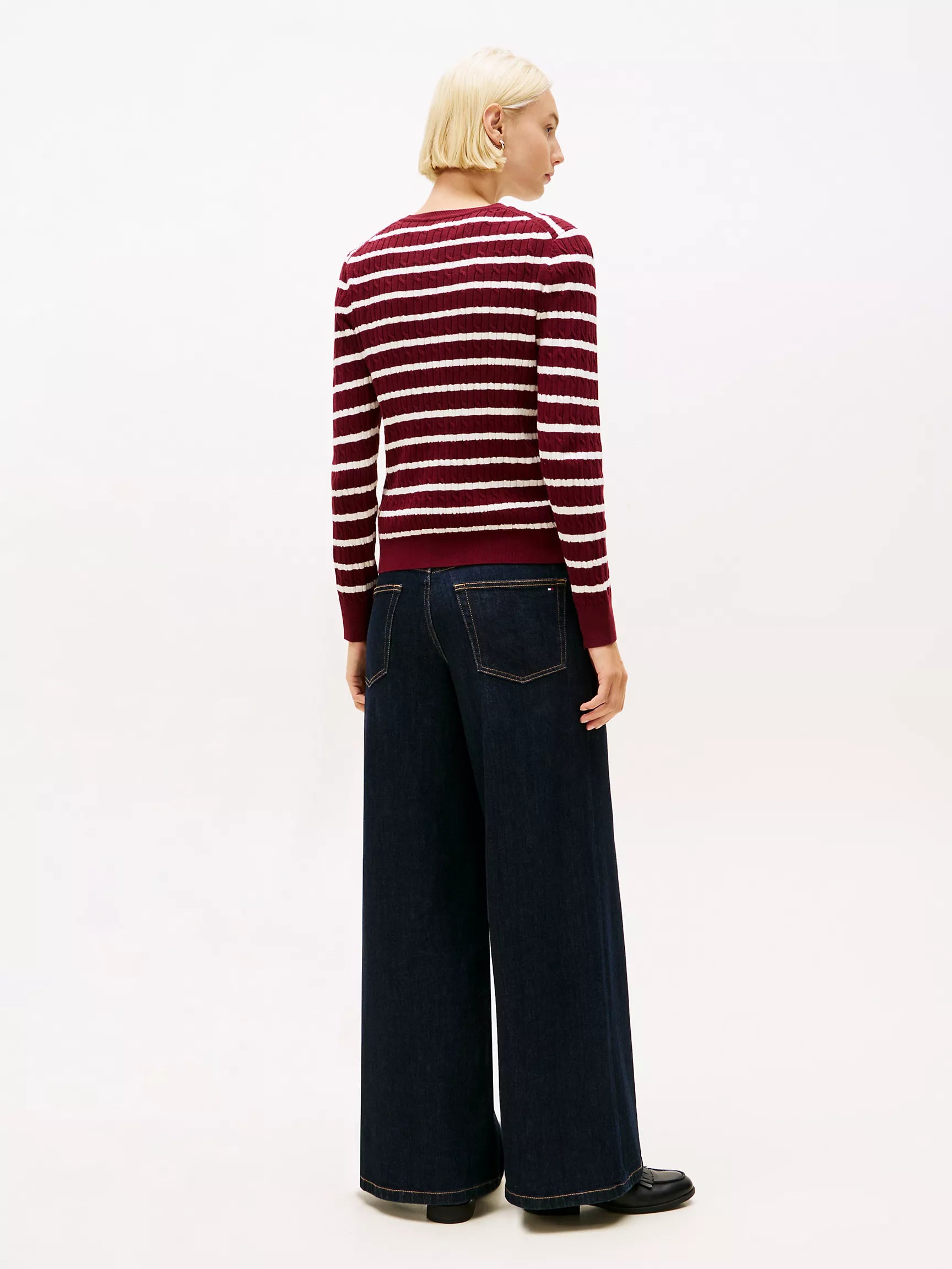 Burgundy / Ivory Silk Stripe