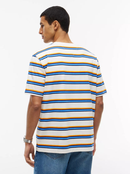 Ivory Petal/Orange/Blue Stripe